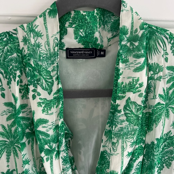 Vineyard Vines Tropical Toile green midi dress M - Picture 5 of 10